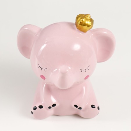 Pigger Ceramics "Pink Elephant with Wings in the Crown" 12.8x9.5x14 cm-4