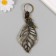 Metal keychain, leatherette "skeletal sheet" bronze, node 3.6x7.2 cm