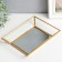 Standing interior glass with a mirror rectangular "wave" 4x16x21 cm