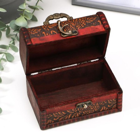 Casket wood chest with a “lush rose” handle 9.4x13.8x9.7 cm-3