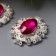 Decor for creativity Metal "Medallion Patal" bright pink crystal set 2 pcs 2.6x2.4 cm 1071417