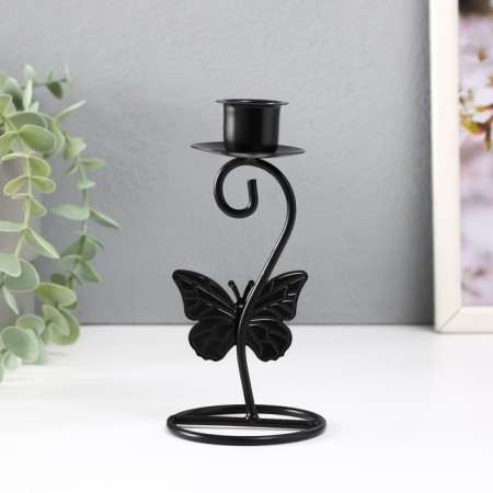 Summary Metal for 1 candle "Butterfly with a curl" d = 2 cm black 7x7x14 cm-3