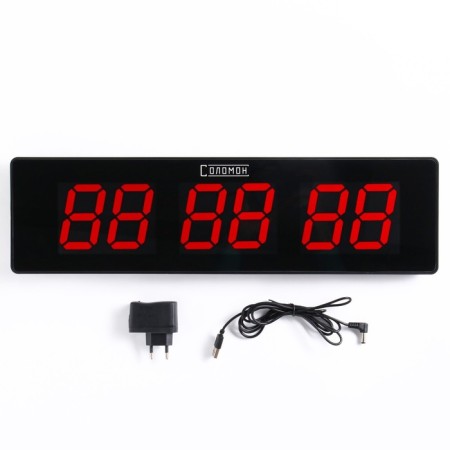 Electronic wall clock "Solomon", 49 x 13 x 3 cm, digit 7.5 x 4.3 cm, red indication-3