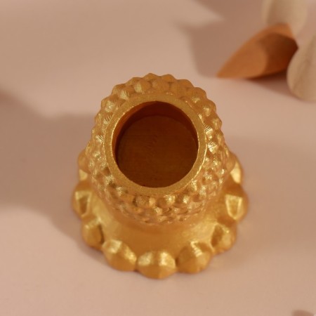Buddha stand for incense 5.5x6.5x7 cm golden-4