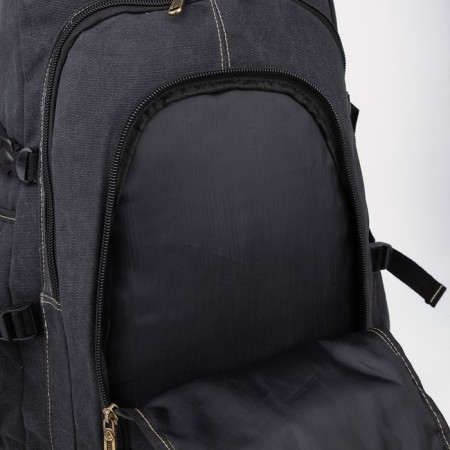 Tourist backpack, 60 l, lightning department, external pocket, black color-3