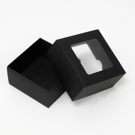 The box is folding, the lid is, with the window, black, 10 x 10 x 5 cm-2