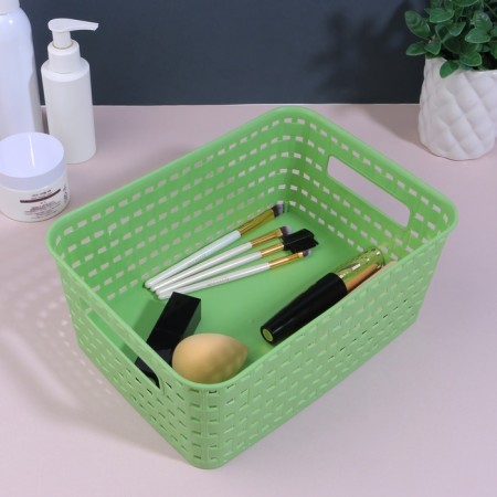 Organizer for storage, with handles, 1 section, 24.5 × 18.5 × 10.5 cm, color mix-3
