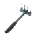 Small straight rakes, 4 twisted teeth, length 39 cm, metal, metal handle