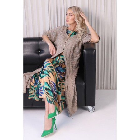 Cardigan female, size 44, beige color-4