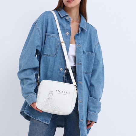 Women's bag over the shoulder Textura, small, white color-8