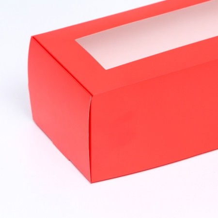 Folding box with a window for roll, red, 26 x 10 x 8 cm-2