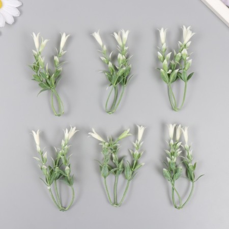 Artificial plant for creativity "Hippeastium" set 6 pcs white 11 cm