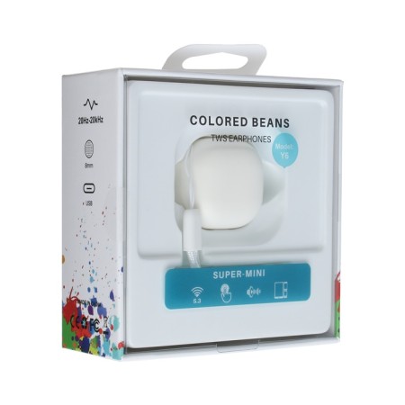 Wireless headphones Y6, TWS, vacuum, BT 5.3, 30/200 mAh, Type-C, suspension, white-8