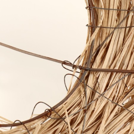 Flower wicker frame, 24x23 cm, wire, rattan chips-2