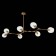Suspended EVOLUCE lamp. Sle154823-07. Rametto. 7x40 watts, E27, 181x80x33 cm, golden color
