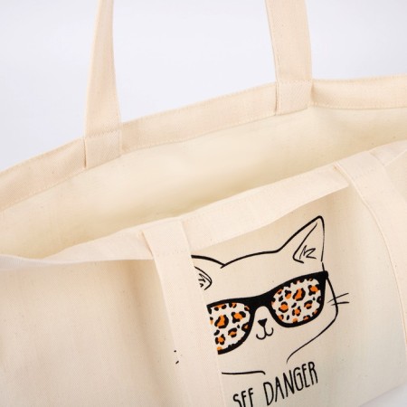 Ashop bag without lightning, without lining, beige color-4