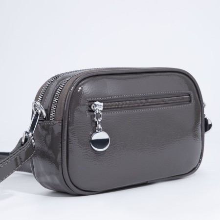 Bag Cross-Bodi with a zipper, gray color-3