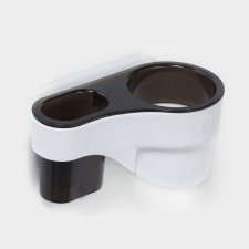 Holder for a hair dryer and bathrooms in a bathroom on Velcro, 18.7 × 10 × 9 cm, black and white color