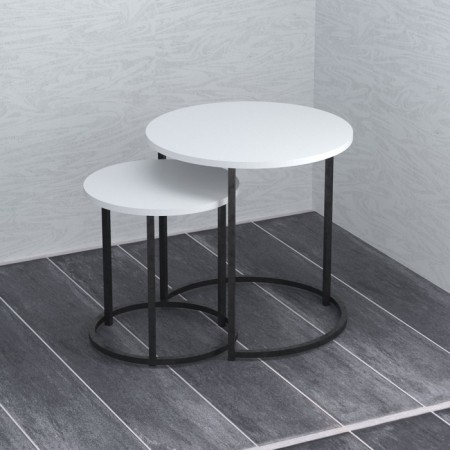 Tables Journal Loft DQ Ranod, 500 (370)*500 (370)*500 (384), m/k black/white chipboard