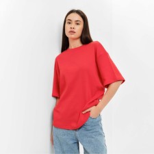 Women's T-shirt MIST BASIC, S-M size, red color
