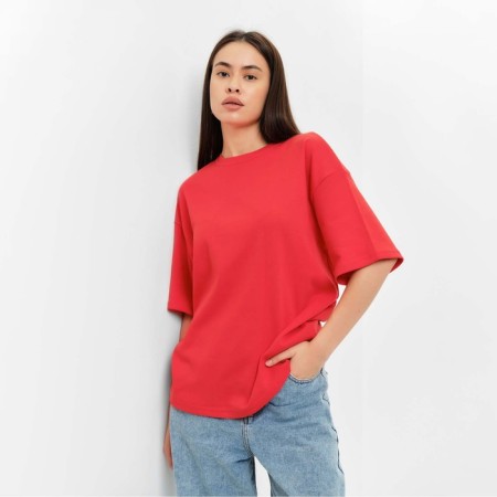 Women's T-shirt MIST BASIC, S-M size, red color