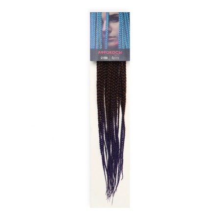 SIM-BRAIDS AFROKOSOS, 60 cm, 18 strands (CE), chestnut/dark blue (#FR-21)-4