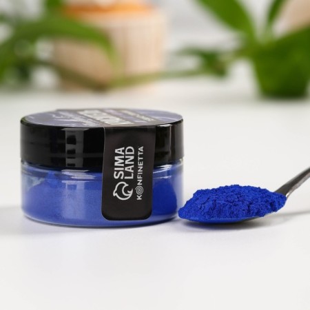 Glitter Kandurin "Dark blue" for desserts and drinks, water-soluble, 5 g.-5