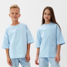 Футболка детская MINAKU: Basic Line KIDS, цвет голубой, рост 110 см