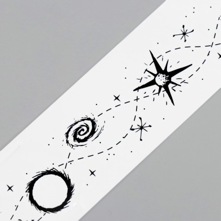 Tattoo on the body Black "Bracelet. Cosmos" 20x3 cm-5