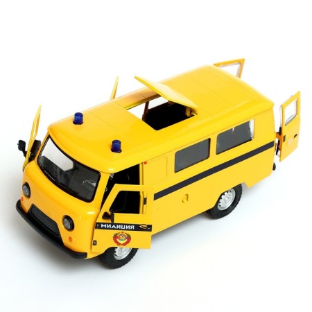 Metal machine "UAZ 3962. Police", inertia, 1:24, light and sound-3