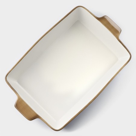 Porcelain baking form rectangular shares "Cosmos", 2100 ml, 34 × 20.5 × 5.5 cm, blue color-1