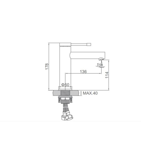 ACCOONA A96112A shell mixer, 1-crap, brass, cartridge 35mm, h = 18cm, satin-5