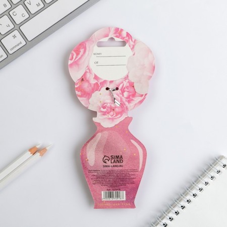 Handle Blue Blue Paste, plastic with a flower "You are perfect" on the substrate-vase-5