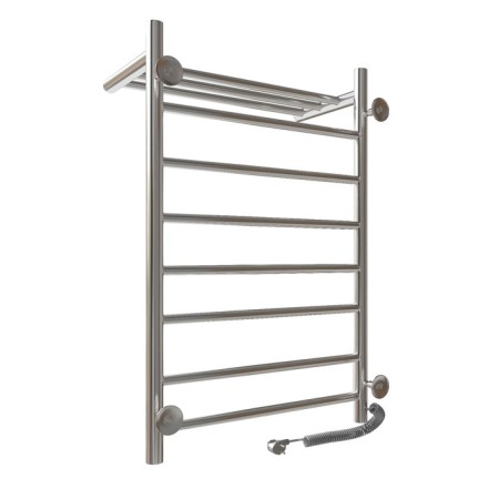 The electric heated towelputor "Sanprise" Aurora P8, 500x800 mm, with a shelf, left, chrome-6