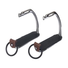 Metal stirrup with rubber inserts, chrome, set 2 pcs