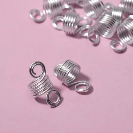 Hair piercing "Spiral", 2.1 × 0.9 cm, 10 pcs, silver color-2