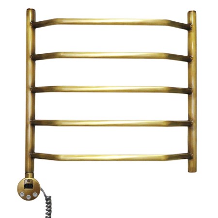 Domoterm electric heated towel rail "Laura", 500 x 500 mm, 5 crossbars, left, bronze