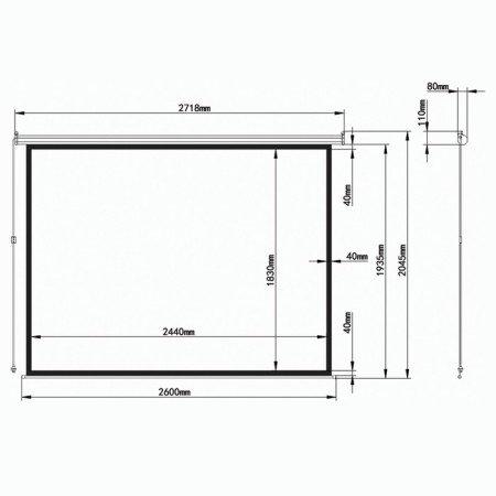 Production screen 180 x 240 cm, Brauberg Moto, matte, wall, electric drive-8