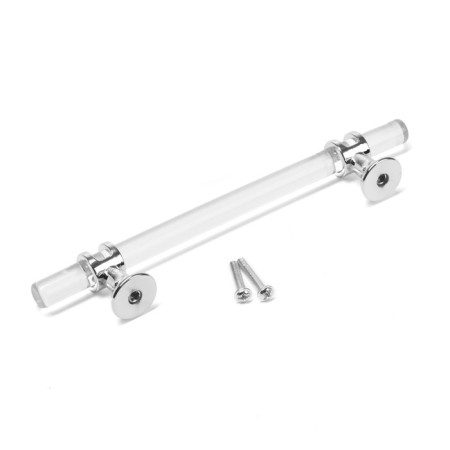 Cappio pk106 bracket handle, m/o 128 mm, d = 12 mm, plastic, transparent/chrome color-4