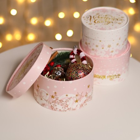 A set of boxes 3 B1 "Joy in the New Year" 16 x 10, 14 x 9, 13 x 8.5 cm-4