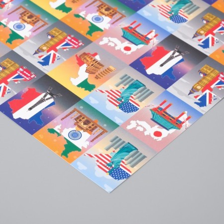 Scrapbooking Paper "Travel" density 180 grams set 5 pcs 30.5x32 cm-3