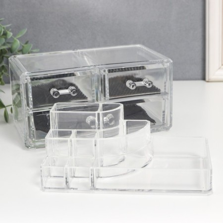 ORGANIZER CHARGANIZER Plastic 3 Transparent boxes 16x19x12 cm-4