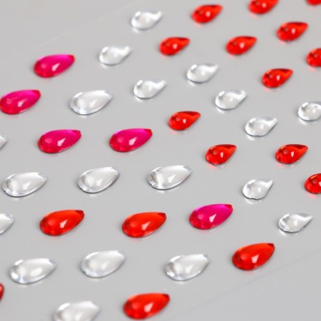 Stick plastic rhinestones "droplets of different sizes" mix 9x16.5 cm-4
