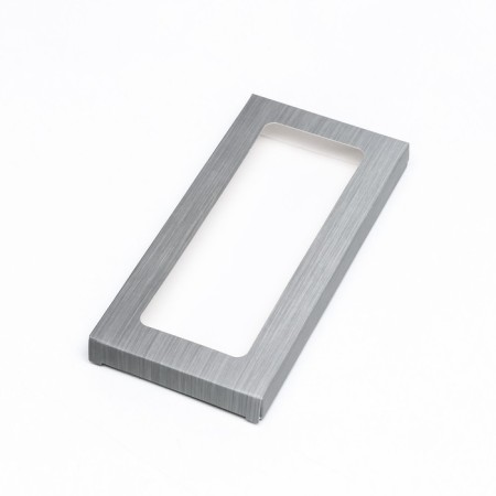 Gift box for chocolate tiles, with a window, silver, 17 x 8 x 1.4 cm-1