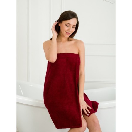 Pareo female for the sauna, size XL-3XL, burgundy color-3