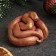 New Year. Symbol 2025. Figure "Snake Leia" burgundy with gilding, 4x6.5x7.5cm