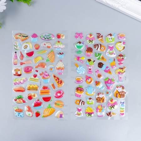 Sticker plastic volumetric "goodies" mix 14.5x25 cm