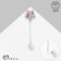 Pin "Flower" Lilac, 8 cm, pink color in silver