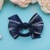 Hair gum "Schoolgirl" Bant Small pattern, 8 cm, white-blue