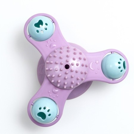 Toy-wound on a suction cup for cats, 3 compartments with bells, mix of flowers-1